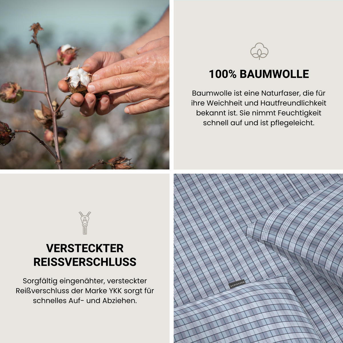 BETTWÄSCHESET Kate - Renforcé - 2-teilig - 135 x 200 cm - Hellblau - Hellblau, Textil (135/200cm) - SCHIESSER