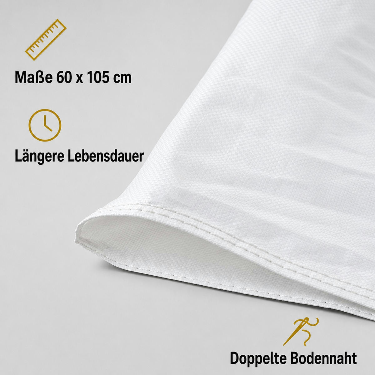 GEWEBESACK - Weiß, Kunststoff (60/15/105cm) - BONI-SHOP