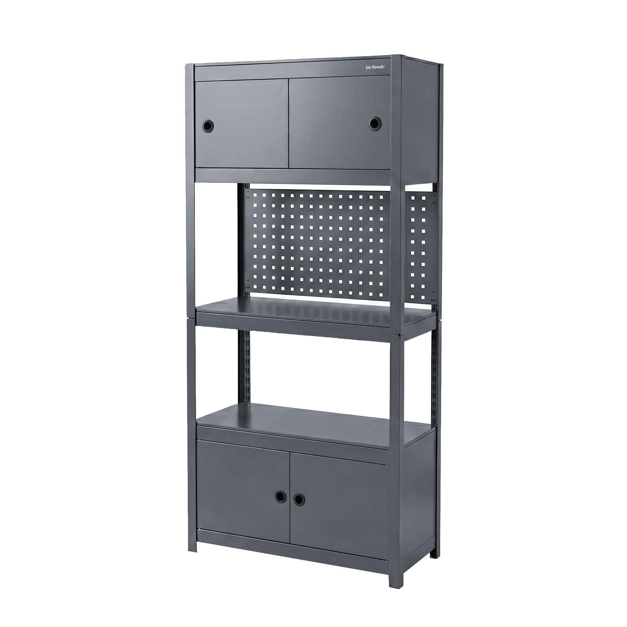 METALLREGAL JOHNNY - Anthrazit, Metall (80/180/42cm) - Jan Nowak