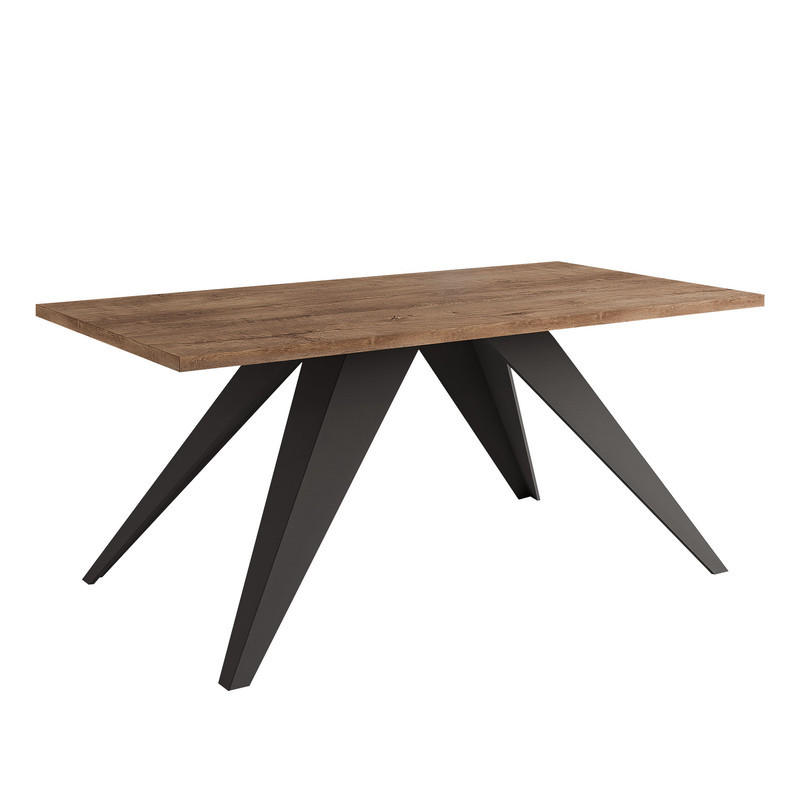 COUCHTISCH AIRA 120/60/48 cm Rechteckig, Schwarz/Lefkas-Eiche - Eichefarben/Schwarz, Metall (60/120/48cm) - Idohome