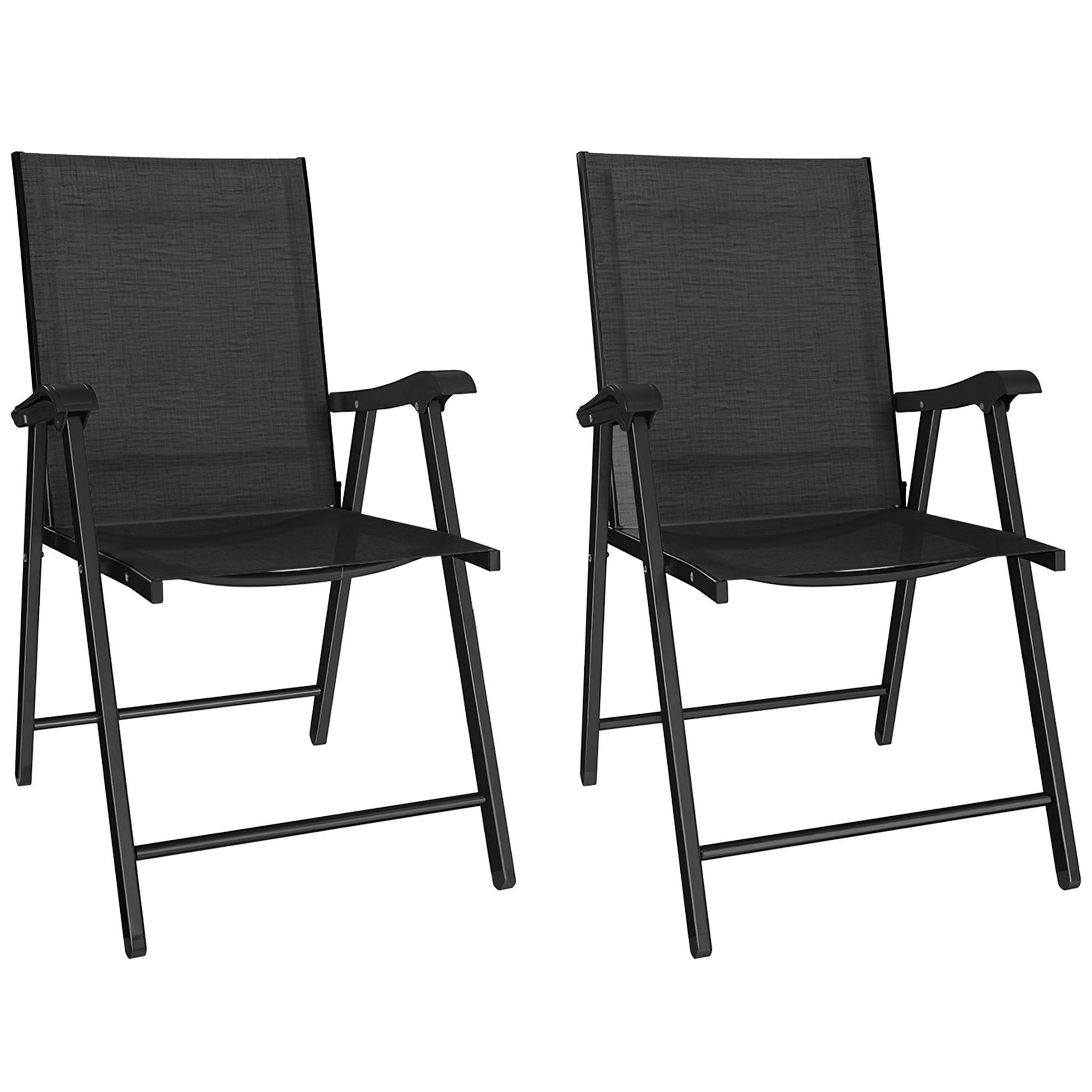 KLAPPSTUHL 2er-Set DE-08353 klappbar mit hoher Rückenlehne Schwarz - Schwarz, Metall (58/97/62cm) - ComfortXL