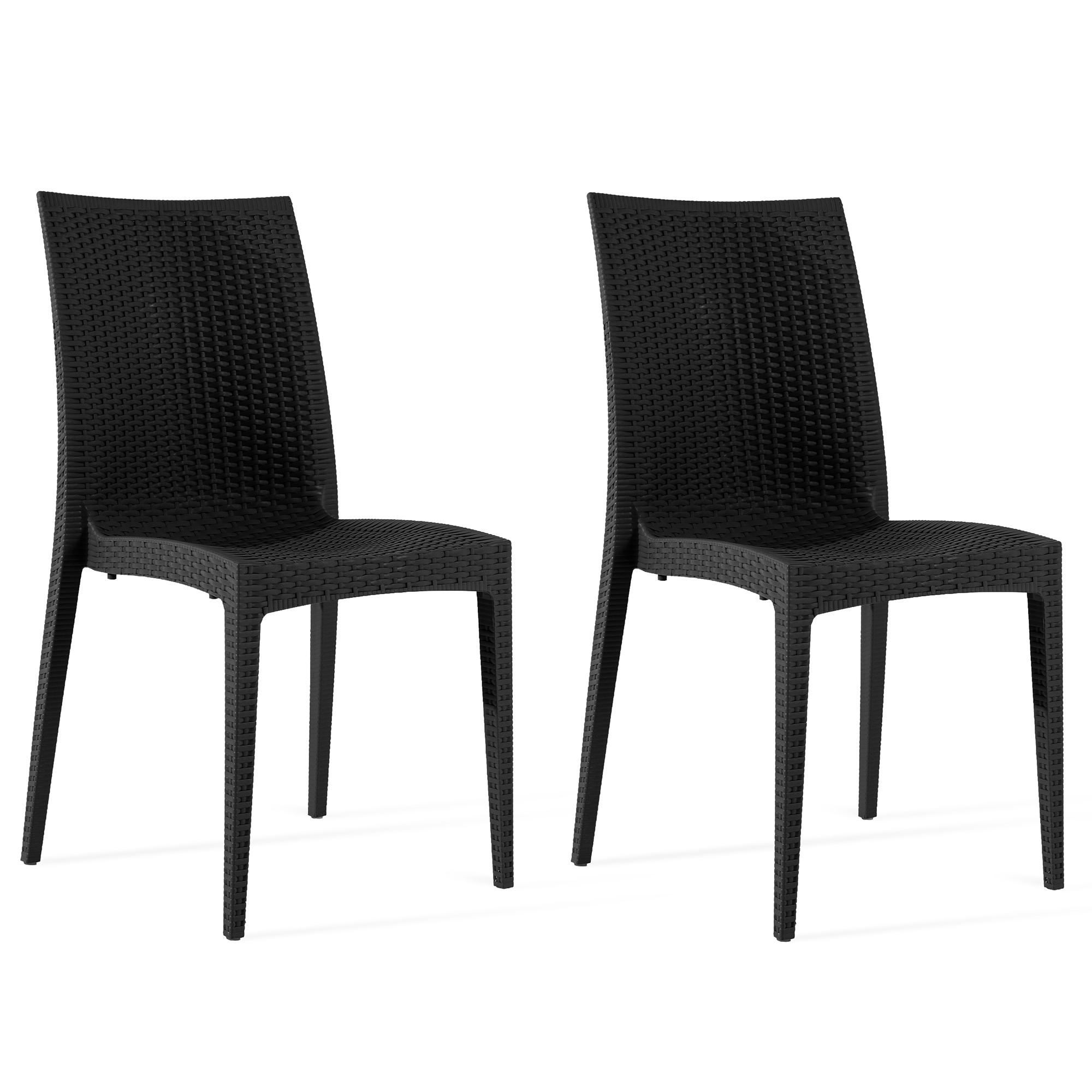 GARTENSTUHL ETULI 2-tlg, Anthrazit - Anthrazit, Kunststoff (48/88/50cm) - KONSIMO®