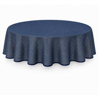 TISCHDECKE Gartentischdecke Karo Blau 140 cm rund - Blau, Kunststoff (140cm) - TiborTex