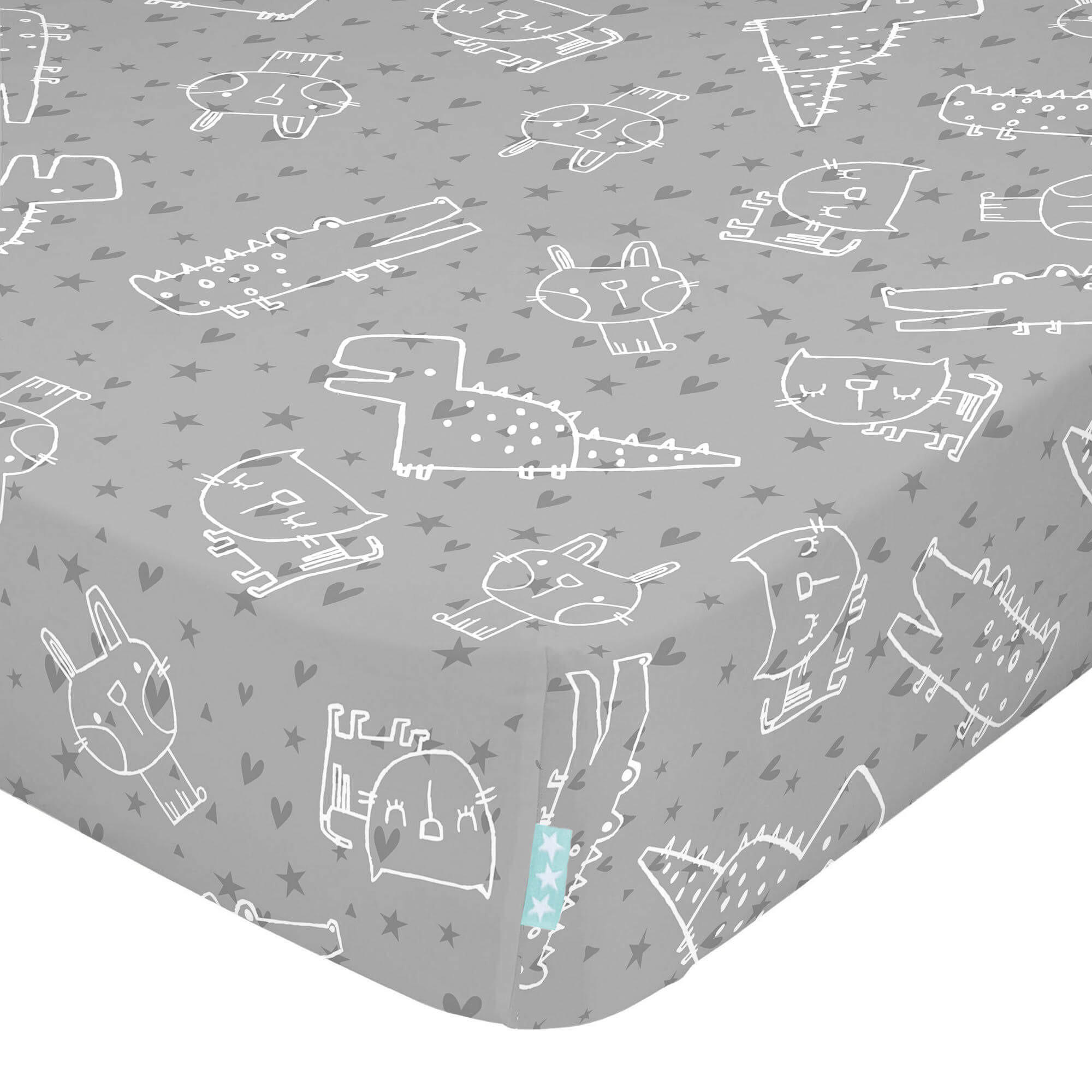 SPANNBETTTUCH best buddies 60x120x14 cm (kinderbett) mehrfarbig - Multicolor, Textil (60/120cm) - Happy Friday