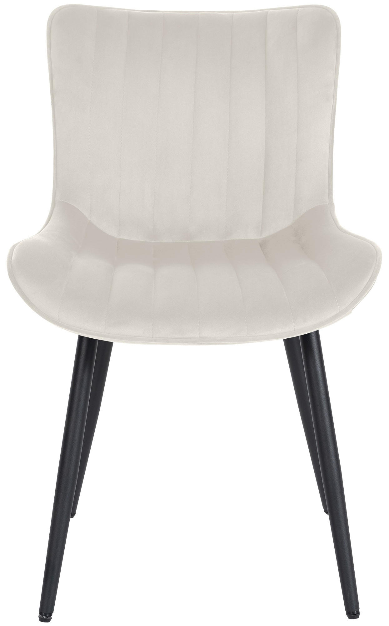 STUHL 2er Set Samt creme - Creme/Schwarz, Textil/Metall (50/81/61cm) - CLP