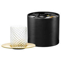 CAPPUCCINOGLAS MIT UNTERTASSE Twist gold 270 ml - Goldfarben, Glas (0.27L) - Eisch