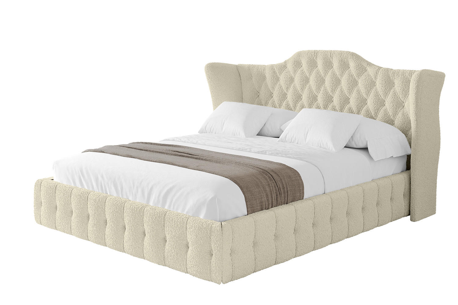 POLSTERBETT mit Bettkasten und Lattenrost, Bett mit Matratze H3/H4 - MODY 180x200 Beige - Taupe, Holzwerkstoff/Textil (180/200cm) - ALTDECOR