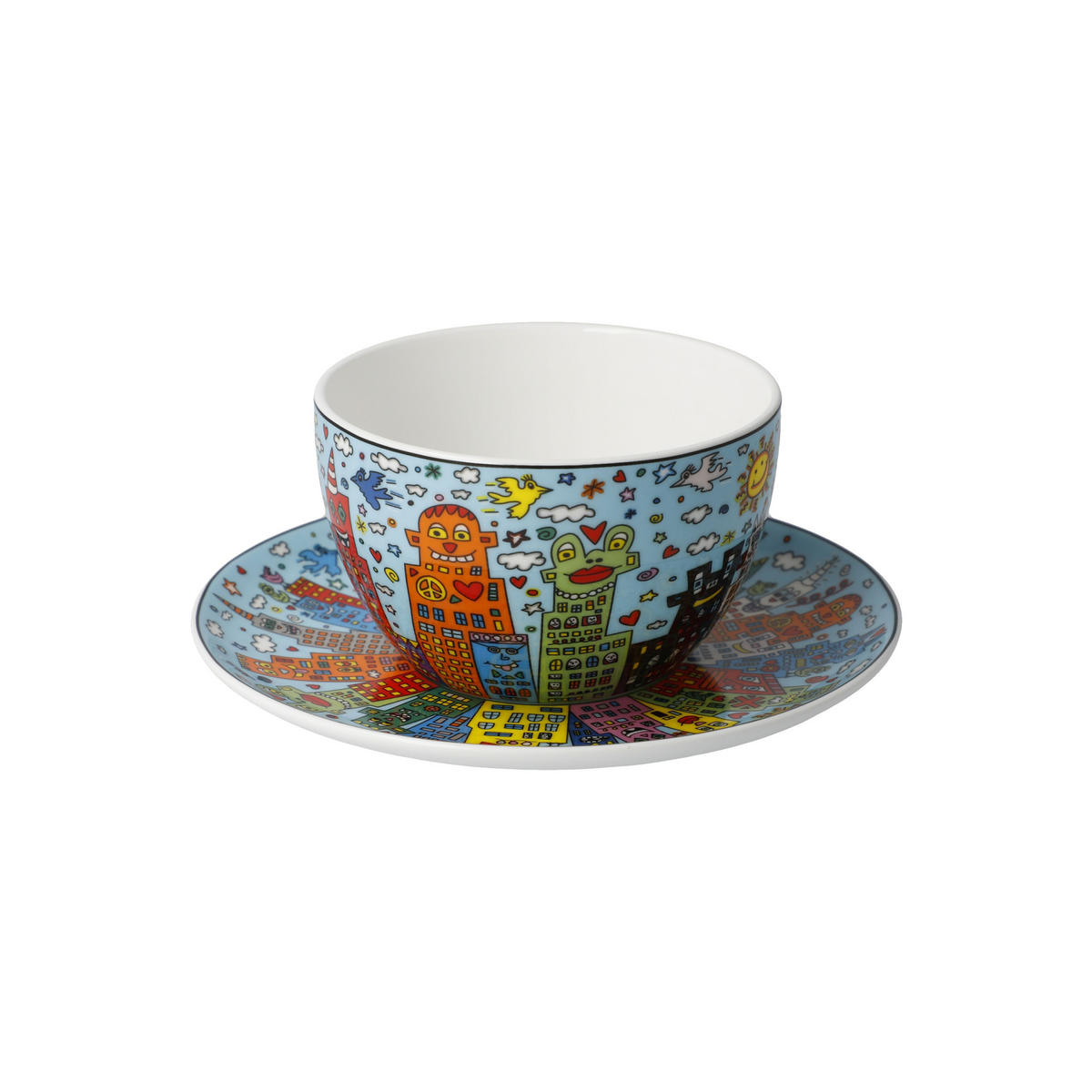 TEETASSE James Rizzi My New York City Day, Fine Bone China, Bunt, 250 ml - Multicolor, Keramik (0.25L) - Goebel