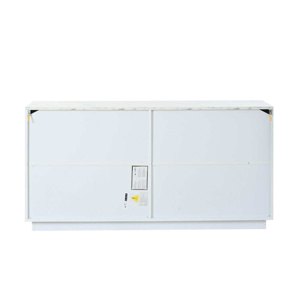 SIDEBOARD 140/35/70 cm weiß-gold aus Spanplatte mit 4 Türen - Weiß, Holzwerkstoff (140/70/35cm) - OKWISH