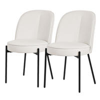 ESSZIMMERSTUHL 2er Set Beige aus Polyester - Beige/Schwarz, Textil/Metall (50/83/63cm) - ML-DESIGN