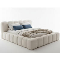 POLSTERBETT Milia 2 Hellbeige 180/200 cm Boucle mit Bettkasten - Champagner, Textil/Metall (180/200cm) - wonello