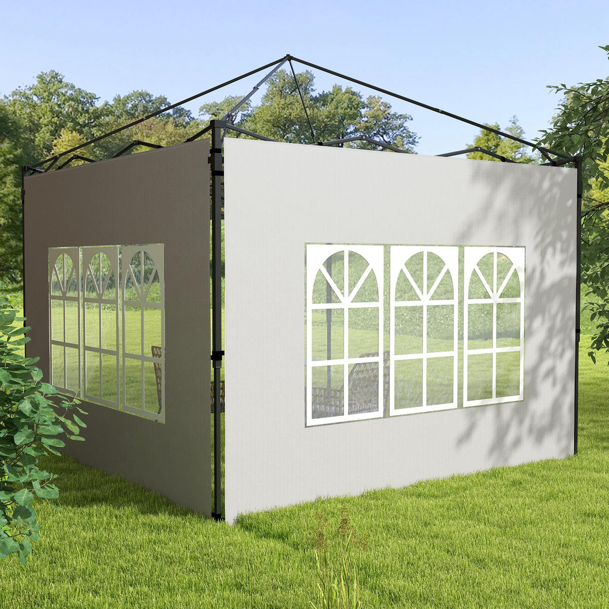 PAVILLON-SEITENTEIL Weiß 1 Stück - Weiß, Kunststoff (293/193cm) - GiPP