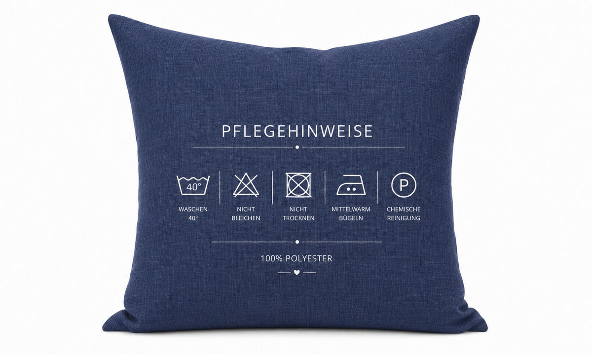 KISSENBEZUG Leinenoptik 50/50 cm Blau - Blau, Textil (50/50cm) - TiborTex