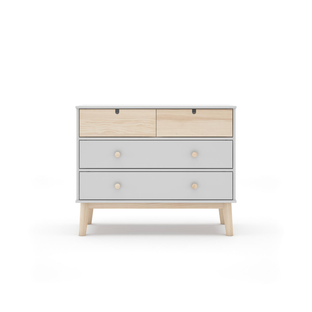 KOMMODE Estefania Weiß 100/40/81 cm - Weiß, Holz (40/81/100cm) - Calicosy