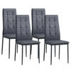 STUHL RIMINI Lederimitat Metallbeine 4er Set Grau - Grau, Kunststoff/Metall (41/97/38cm) - Albatros