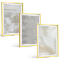 BILDER SET 3er Set - 40x60 cm Goldrahmen - Abstraktes modernes Design - Goldfarben, Kunststoff (40/60cm) - TULUP