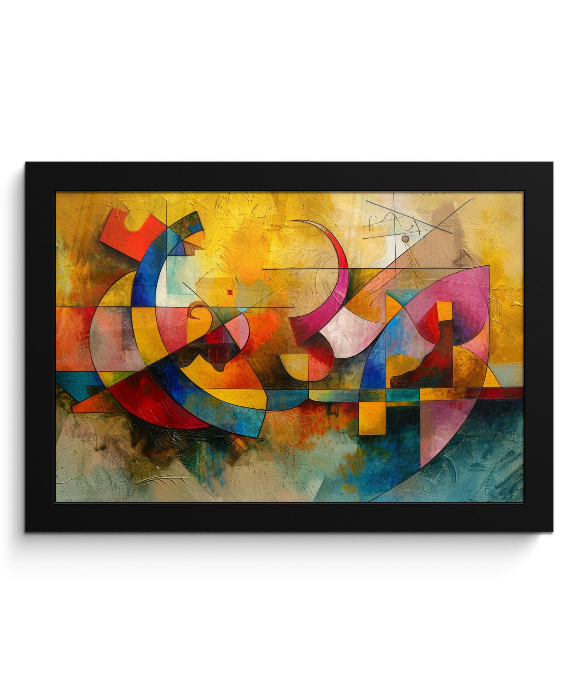 POSTER MIT RAHMEN Kunst - Abstrakt - Modern 30x20 cm - Gelb, Papier (30/20cm) - MuchoWow