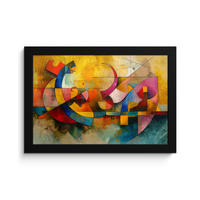 POSTER MIT RAHMEN Kunst - Abstrakt - Modern 30x20 cm - Gelb, Papier (30/20cm) - MuchoWow