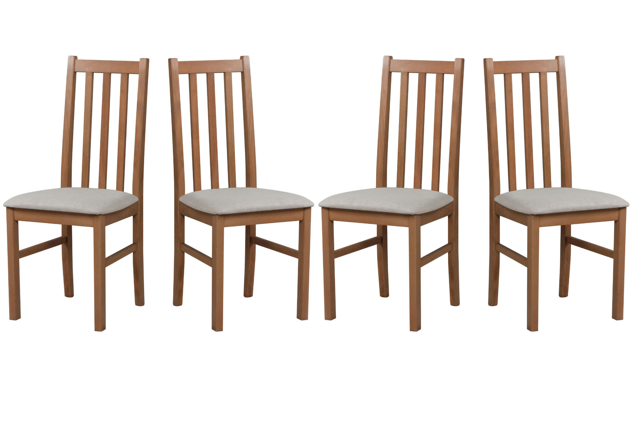 ESSZIMMERSTUHL - Set 4x BOS 10, hell nussbaum, Soro 23 - Beige/Nussbaumfarben, Holz (43/94/40cm) - Leaf Design