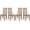 ESSZIMMERSTUHL - Set 4x BOS 10, hell nussbaum, Soro 23 - Beige/Nussbaumfarben, Holz (43/94/40cm) - Leaf Design