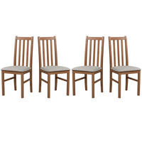 ESSZIMMERSTUHL - Set 4x BOS 10, hell nussbaum, Soro 23 - Beige/Nussbaumfarben, Holz (43/94/40cm) - Leaf Design