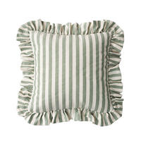 KISSENHÜLLE Charlotte 45x45 cm mit Rüsche - Grün, Textil (45/1cm) - Dekoria