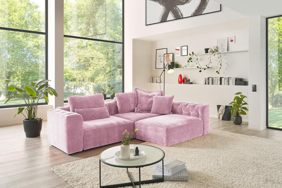 SPITZKISSEN KLEIN SEPHI Cord - Pink, Textil (40/40cm) - KAWOLA