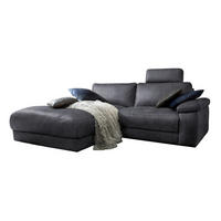 ECKSOFA MOTORISCH. RELAXFUNKTION LOLA Schwarz Webstoff - Schwarz, Textil (233/178cm) - KAWOLA