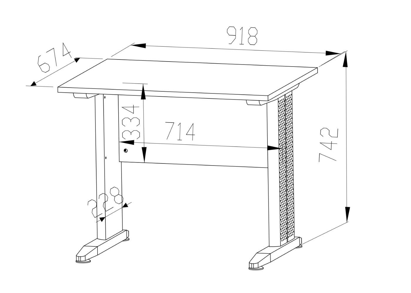SCHREIBTISCH Optimal Sonoma Eiche hell 92 / 68 / 76cm - Braun, Holz/Holzwerkstoff (68/92/76cm) - Feldmann-Wohnen