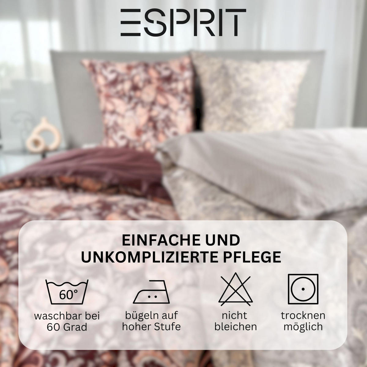 SATIN BETTWÄSCHE SALMLO - Grau, Textil (135/200cm) - Esprit