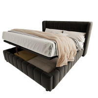 BOXBETT 180/200cm mit Stauraum & Lattenrost, Leinen, Grau - Grau, Holz/Textil (180/200cm) - LVHOM