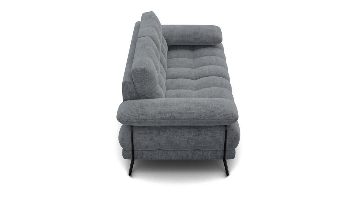 SOFA BUBBARA 2-Sitzer, dunkelgrau - Dunkelgrau/Schwarz, Holz/Textil (185/87/96cm) - Courtois Laville