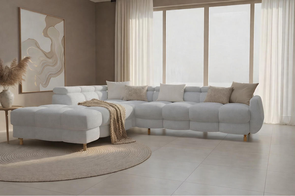 ECKSOFA - BUN - Hellgrau - Arena 15 - Links - Hellgrau, Holzwerkstoff (276/209cm) - Möblo