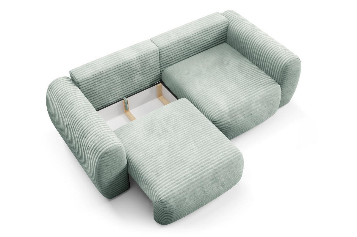 SCHLAFSOFA mit Bettkasten Grün - Schwarz/Grün, Holz/Holzwerkstoff (266/95/110cm) - Furnisell