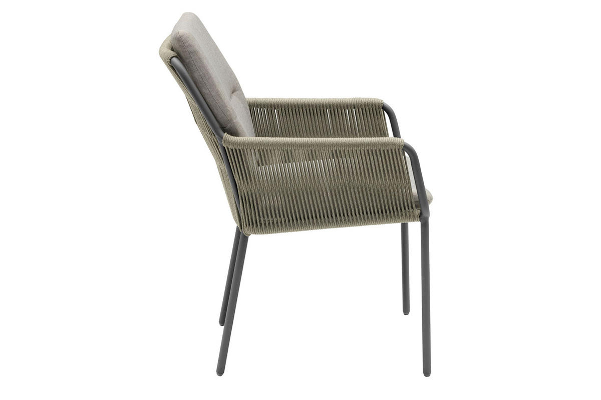 GARTENSTUHL Concord 86x71x59 cm, Metall, Taupe - Taupe/Grau, Metall (71/86/59cm) - dasmöbelwerk