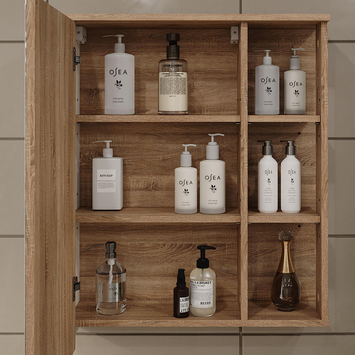 ZRCADLOVÁ SKŘÍŇKA Karen Sonoma/bílá - bílá/Sonoma dub, kompozitní dřevo (60/75/20cm) - Vicco