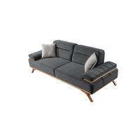 SOFA Andorra 2-Sitzer Samt Grau - Grau, Textil (200/85/95cm) - Villa Möbel
