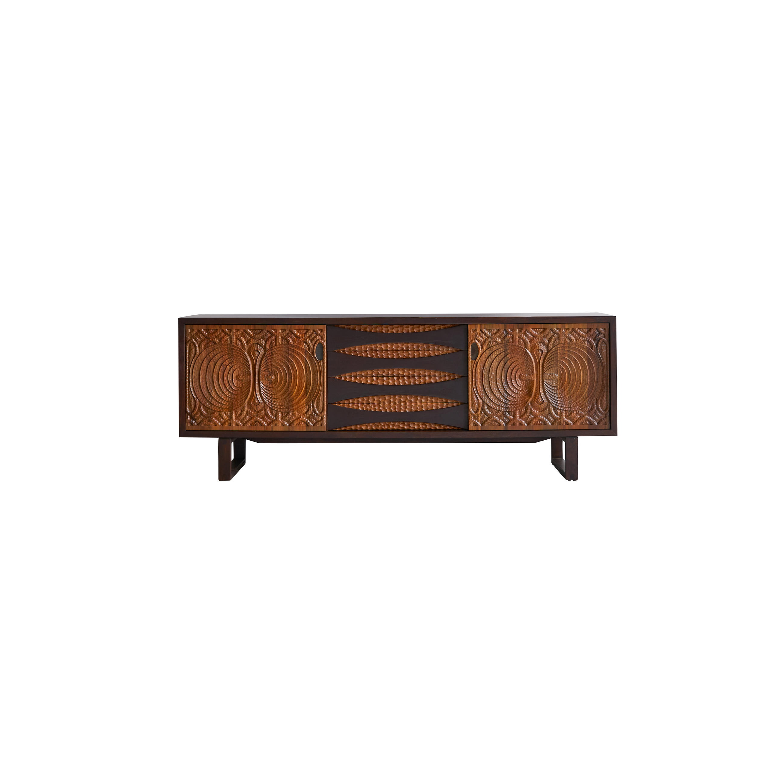 SIDEBOARD Frida Braun aus Mahagoni - Braun, Holz (205/76/52cm) - Tikamoon