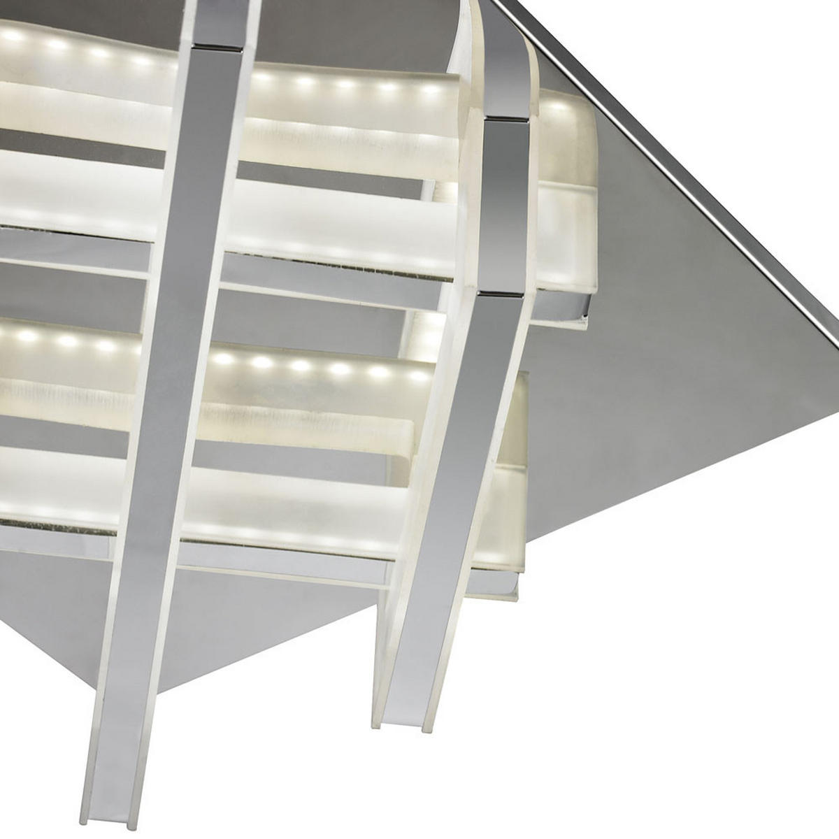 LED DECKENLEUCHTE BRIDGE Chrom Silber - Silberfarben, Metall (30/30/10cm) - Esto