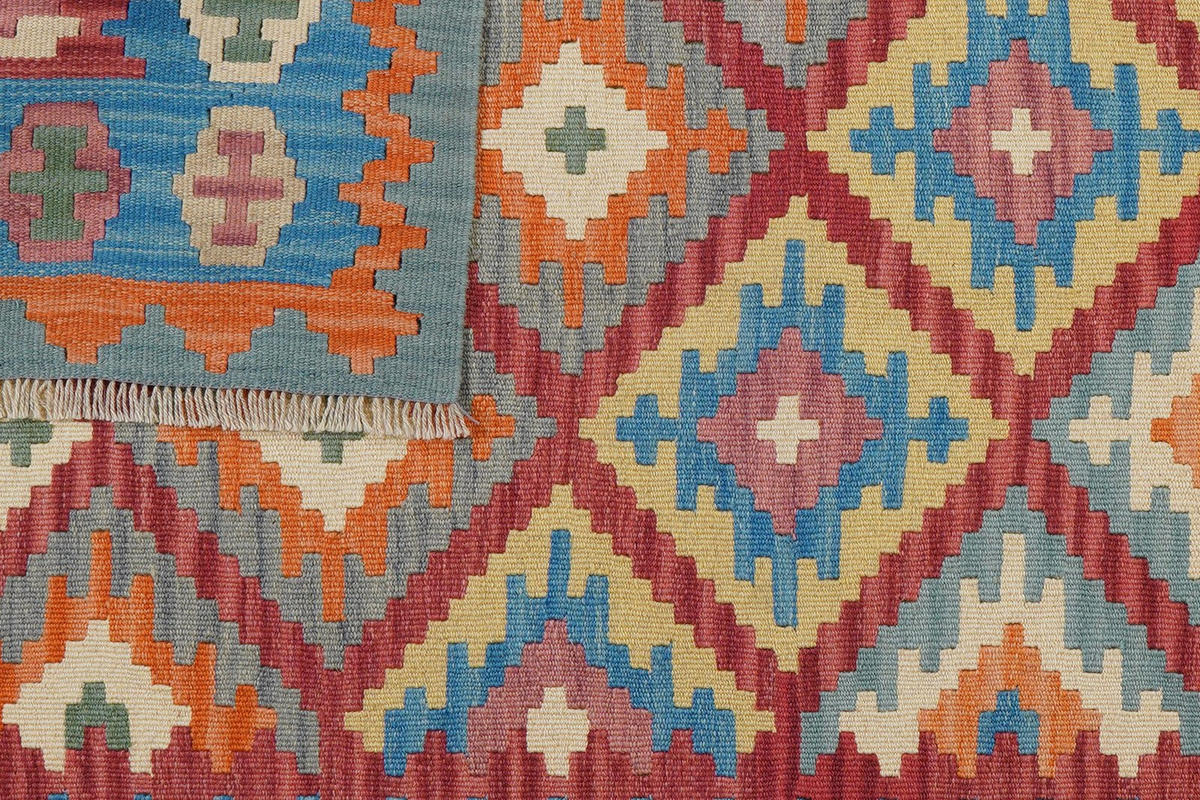 KELIM-TEPPICH handgewebt Gashgai Rot 181/127 cm Schurwolle - Rot, Textil (127/181cm) - Looma