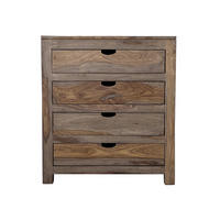 KOMMODE Sheesham 85x42x95 grau geölt NATURE GREY #85 - Grau, Holz (85/94/42cm) - Massivmoebel24