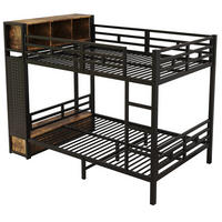 ETAGENBETT 120/200 cm mit Stauraum und Kleiderstange, DE-41755, in Schwarz - Schwarz, Metall (120/200cm) - ComfortXL