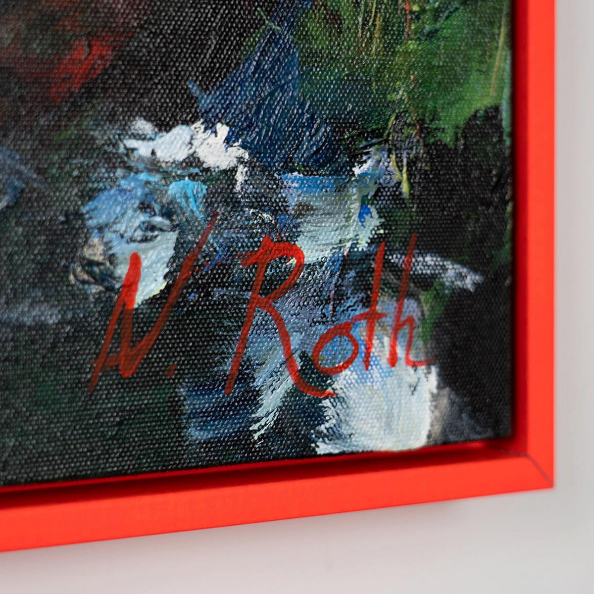 GEMÄLDE Blühende Weiten Schattenfugenrahmen Rot 120x80 cm - Rot, Holz (120/80cm) - YS-art gallery