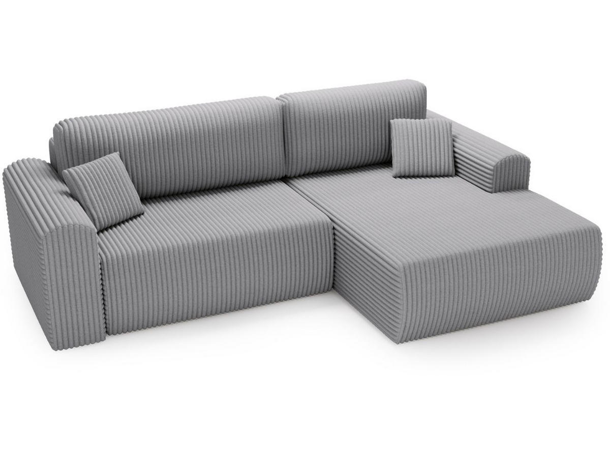 ECKSOFA Belvio Hellgrau Rechts - Hellgrau/Schwarz, Holz/Textil (257/177cm) - Graingold