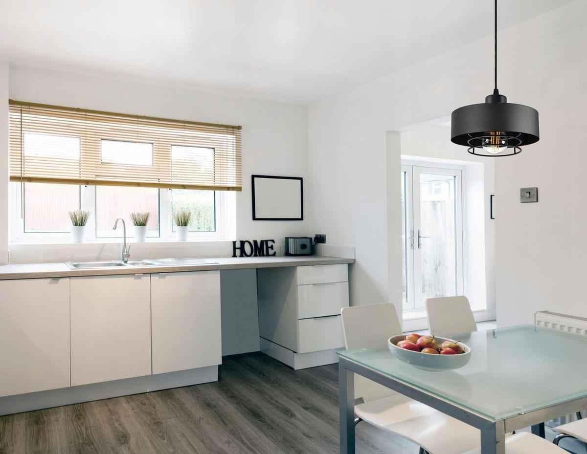 PENDELLEUCHTE EDISON - Schwarz, Metall (20/20/70cm) - kiki design