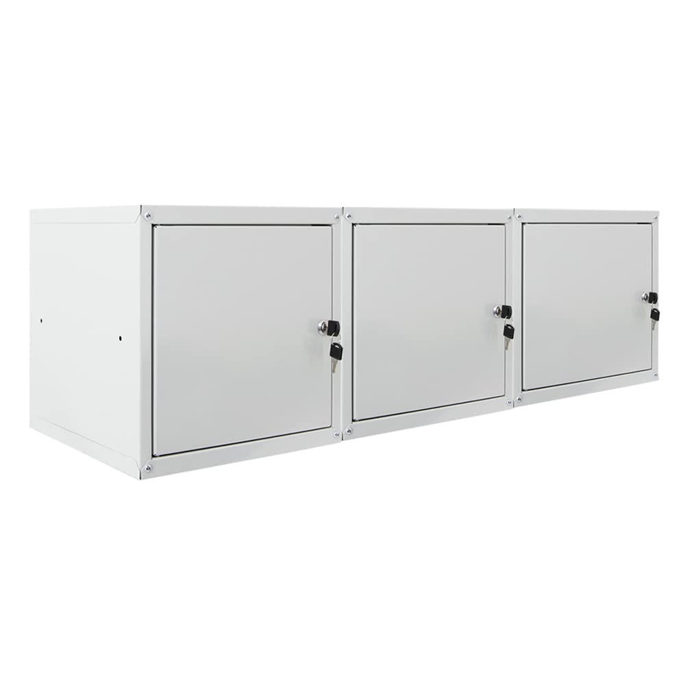 SCHLIESSFACHWÜRFEL Cubic 3er-Set 35x35x35 cm Grau - Grau, Metall (105/35/35cm) - PROREGAL