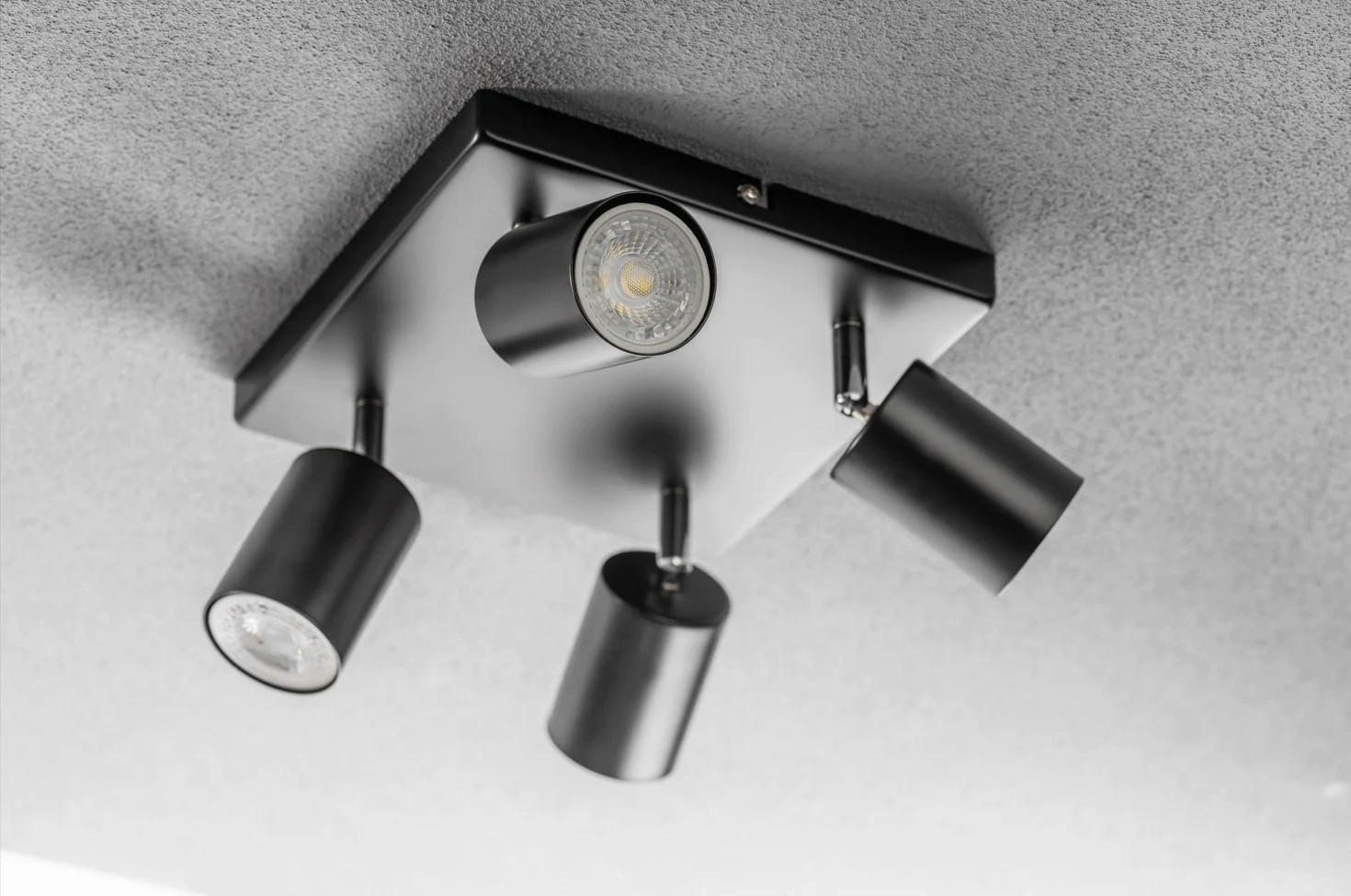 DECKENSTRAHLER JACK Quadratisch Schwarz Vier Kopf GU10 - Schwarz, Metall (21/21/13.5cm) - CGC Europe