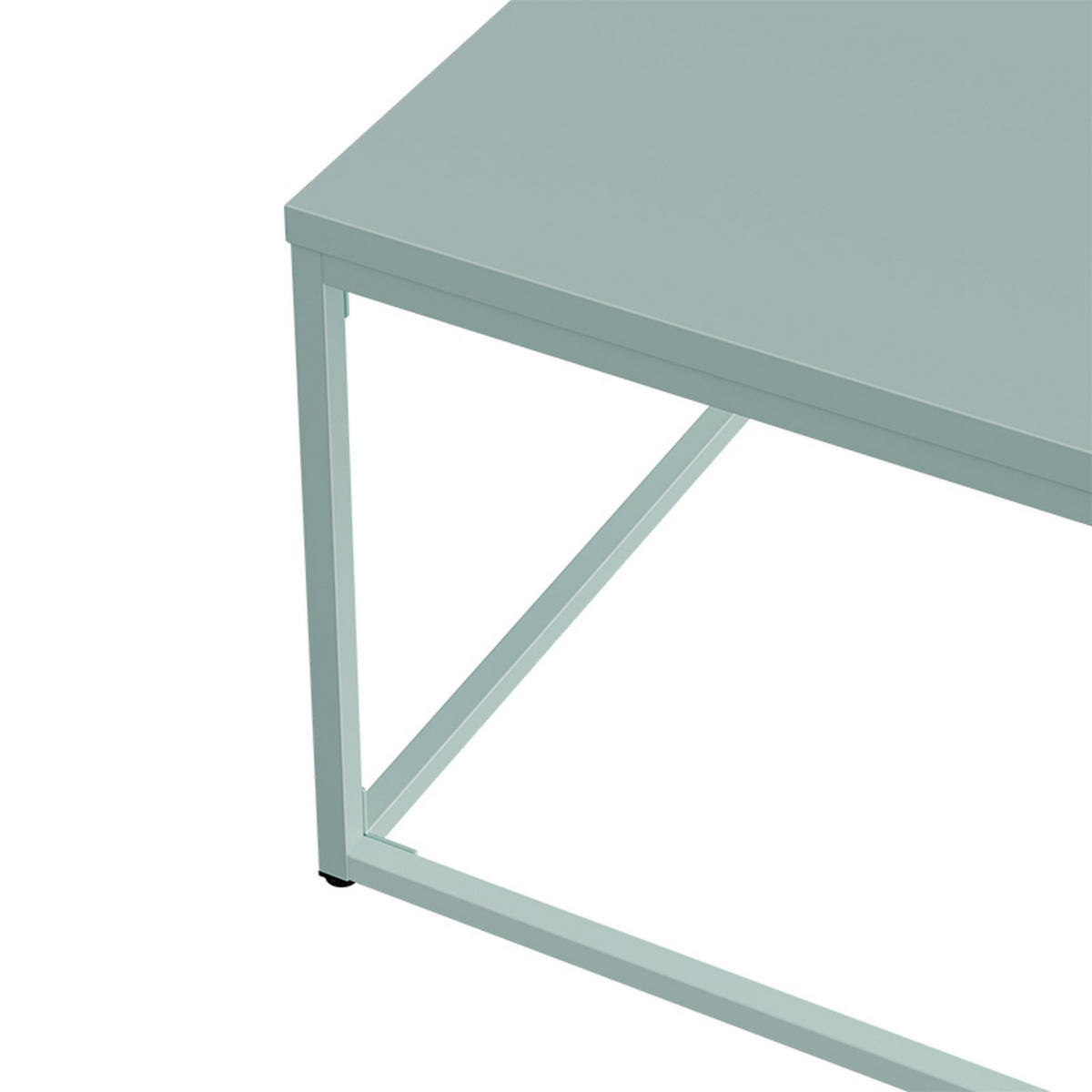 COUCHTISCH 120 cm, Salbeigrün - Grün, Metall (90/90/35cm) - Oviala