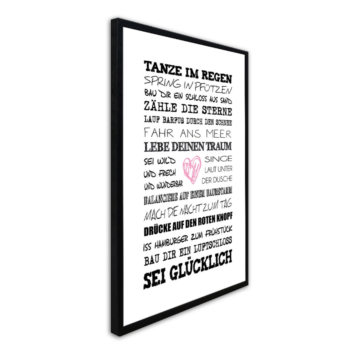 BILD mit Rahmen 51x71 cm Spruch: Motivation - Weiß, Holz (51/71cm) - artissimo