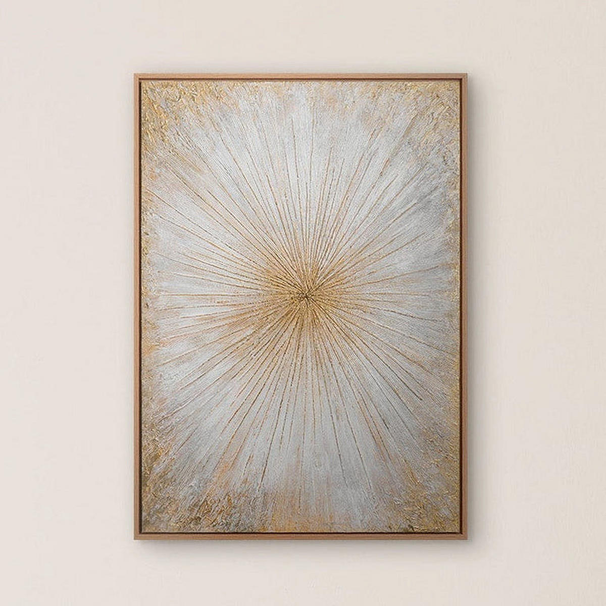GEMÄLDE Sonnenstrahlen Schattenfugenrahmen Eichefarben 70x50 cm - Eichefarben, Holz (70/50cm) - YS-art gallery